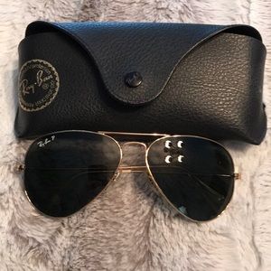Ray ban Polarized sunglasses black with gold frame